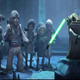 Image for article titled A Wookiee Jedi takes a crash course in lightsaber construction while Donatello takes April on a date!